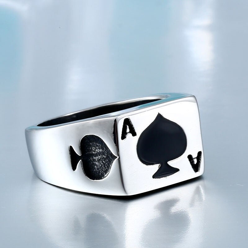 Ace of Spades Ring Ace Ring Ace Ring Black Card Ring Card - Etsy