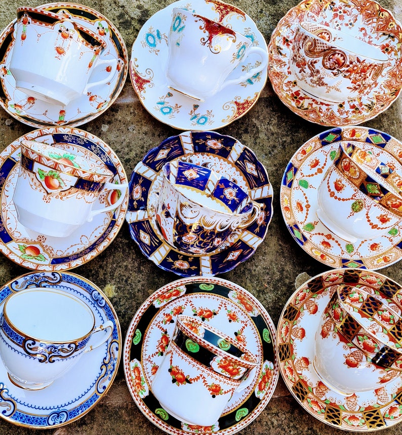 10 x Antique Imari Edwardian Made In England Bone China Mix and Match