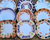 10 x Vintage Imari Victorian Edwardian Antique Mix Match Mismatched Side Tea Bread Butter Plates Set Afternoon Tea Party Crockery China