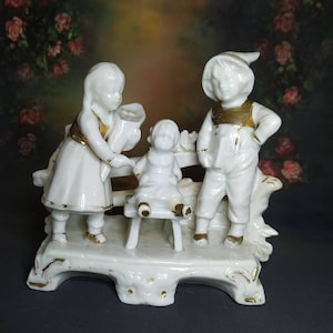 Vintage porcelain, mid century statuette, Children, royalcore, Vintage 1960s German