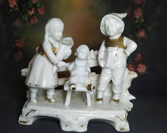 Vintage porcelain, mid century statuette, Children, royalcore, Vintage 1960s German