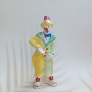 Vintage Keramik Clown Figur: Mid-Century UDSSR Porzellan Statuette