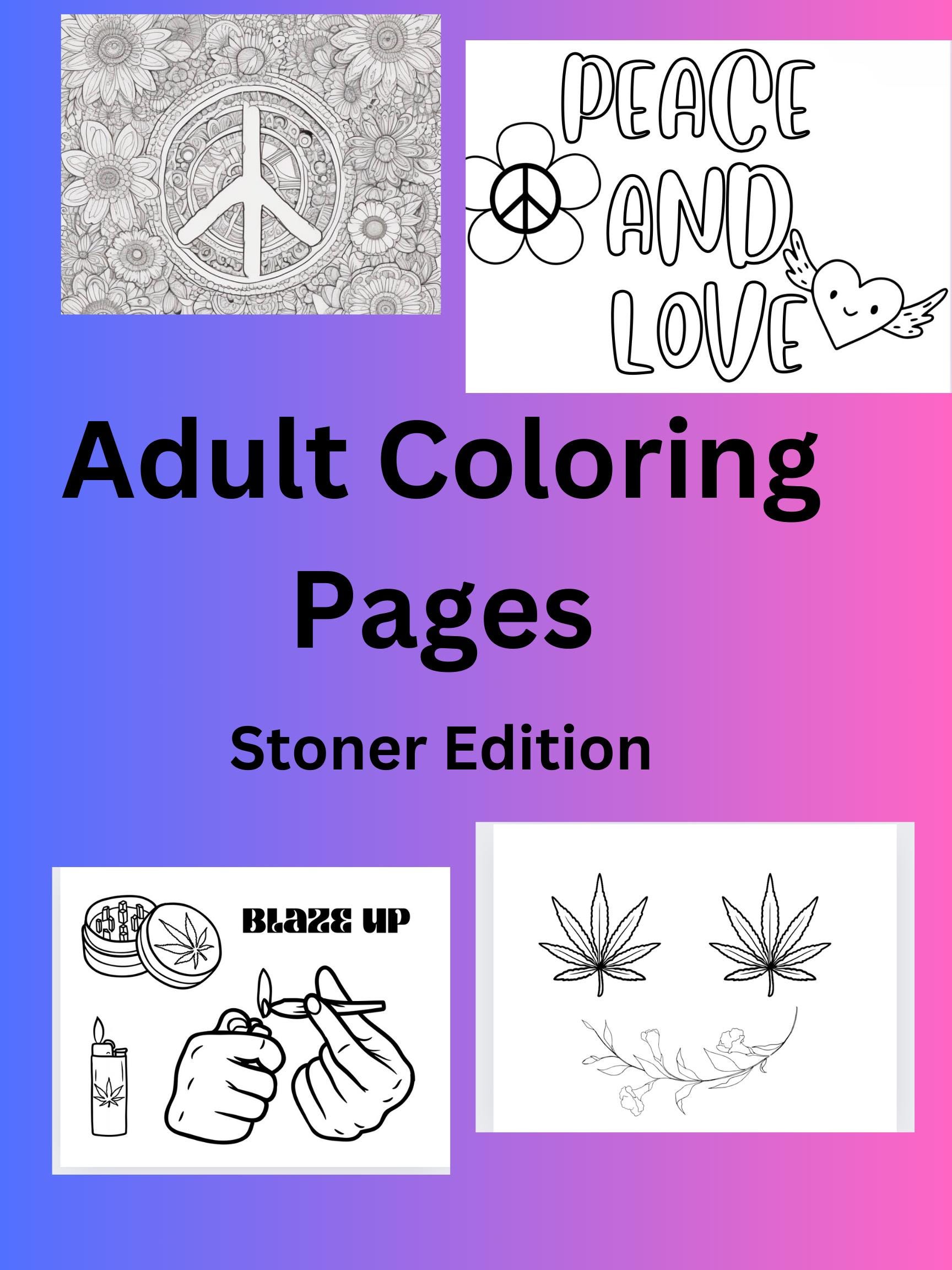 Adult Coloring Pages Stoner Coloring Book activities for Stoners Stress ...