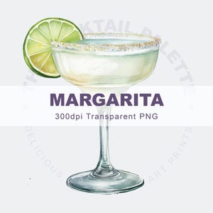 Margarita - Watercolor Drink Graphic Illustration || clipart digital download watercolor bar menu wedding cocktail drinks 300dpi