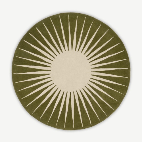 Green Round Hand Tuft Modern Rug 100 Wool Tufted Rug 3x3 4x4 Etsy