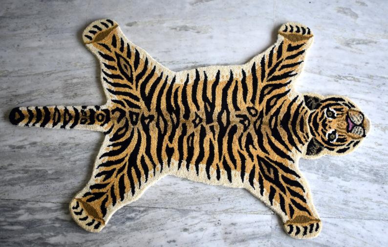 Hand Tufted Tiger Skin Wool Carpet Home Decorative Living Room Etsy