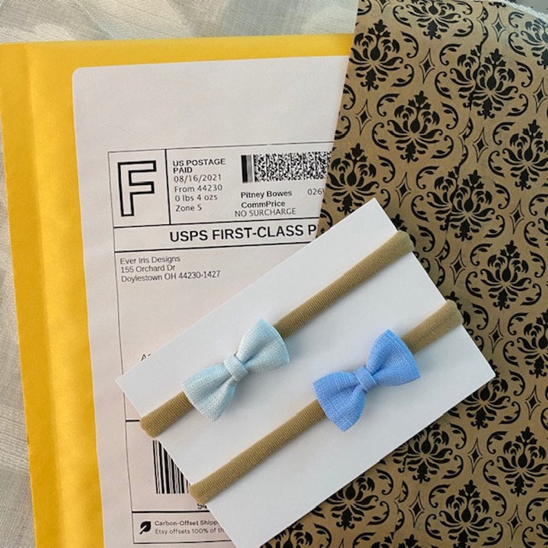 Teacup Dog Bow Pale Blue Linen Bow Small Dog Bows Topknot Etsy