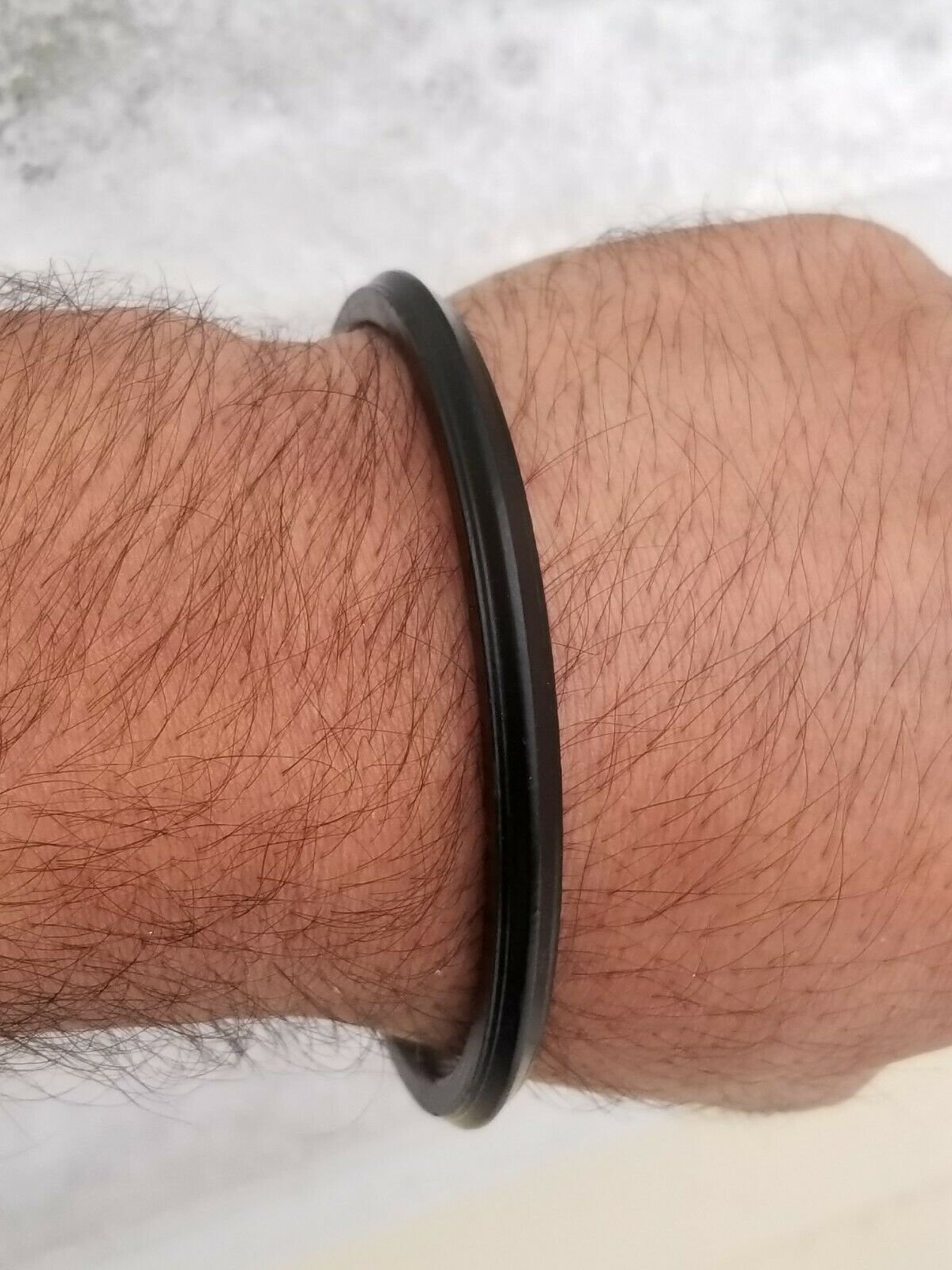 Black Sarbloh Iron Kada one Edge Smooth Sikh Singh Kaur Khalsa Etsy