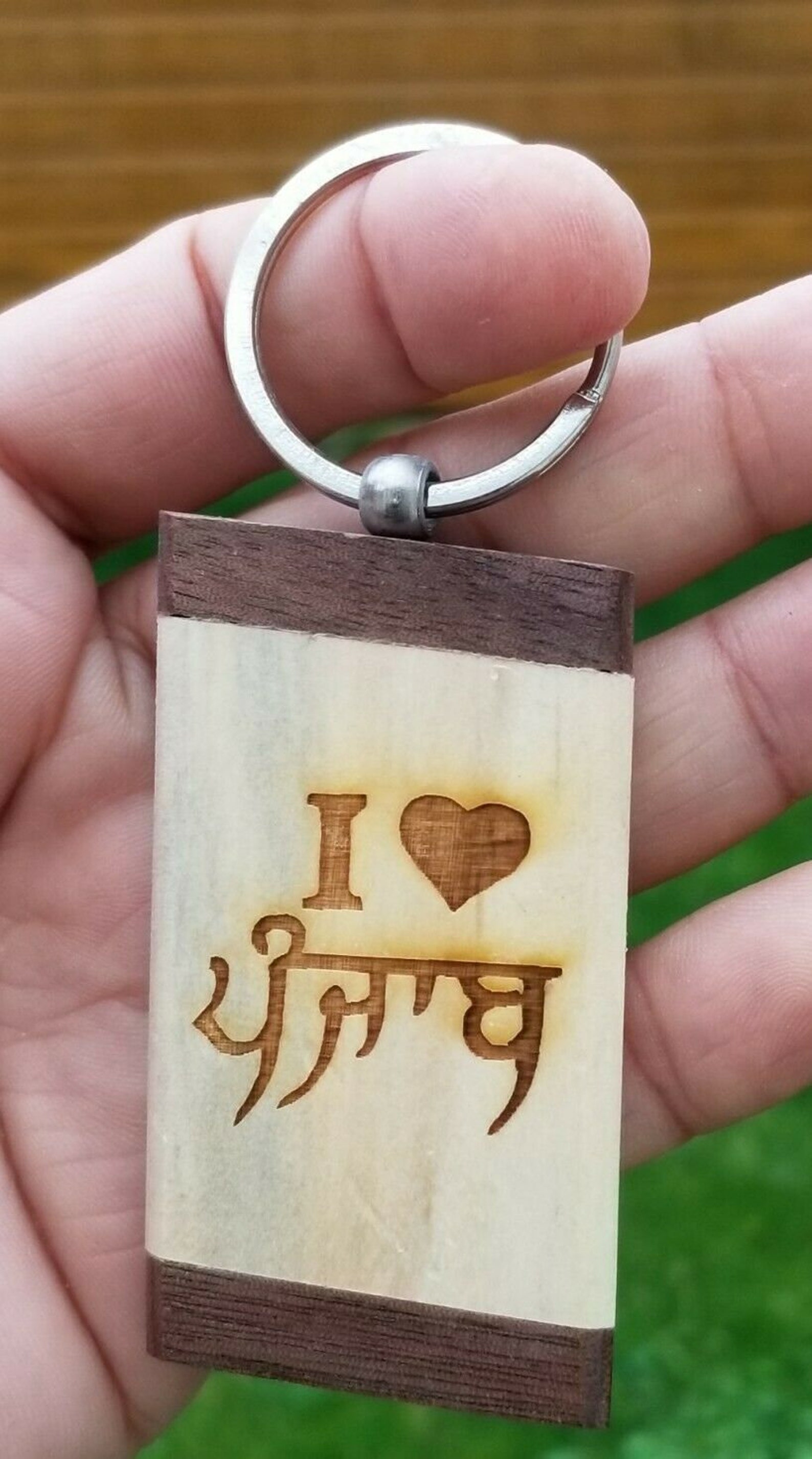 Sikh punjabi word i love punjab singh kaur khalsa wood key | Etsy