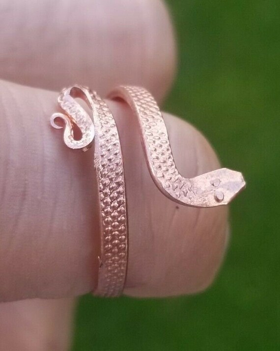 Handmade Solid Copper Snake Ring, Adjustable Yoga Meditation Ring,  Spiritual Dragon Serpent Ring, Snake Ring, Silver Rings, Father Day Gift -  Etsy
