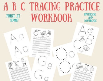 Alphabet Tracing Workbook: ABC Writing Practice (Digital Download)