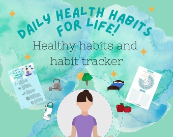 Healthy Habit Tracker Printable | Daily Wellness & Gratitude Tracker PDF