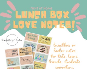 Encouragement Cards: Lunchbox Notes, Positive Messages (PDF)