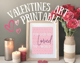 Christian Valentines Art Printable: God's Love (Digital Download)