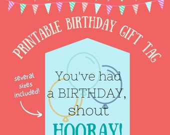 Birthday Gift Tag Printable | LDS Primary Birthday | Blue Birthday Printable Gift Tags