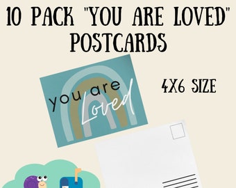 You are Loved Inspirational 10 pack Postcard set | Uplifting Postcard