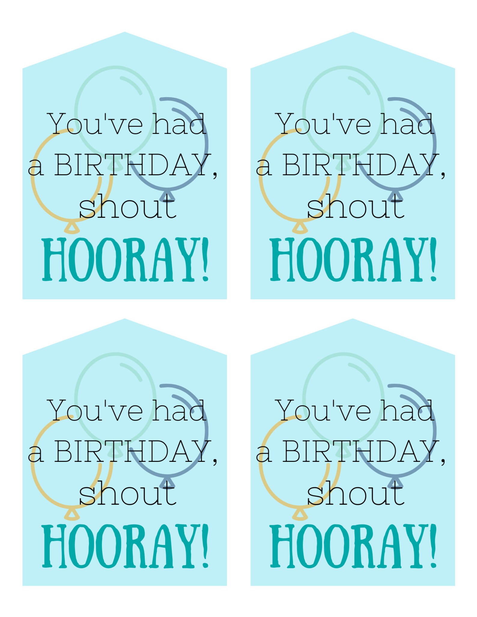 Birthday Gift Tag Printable | LDS Primary Birthday | Blue Birthday ...