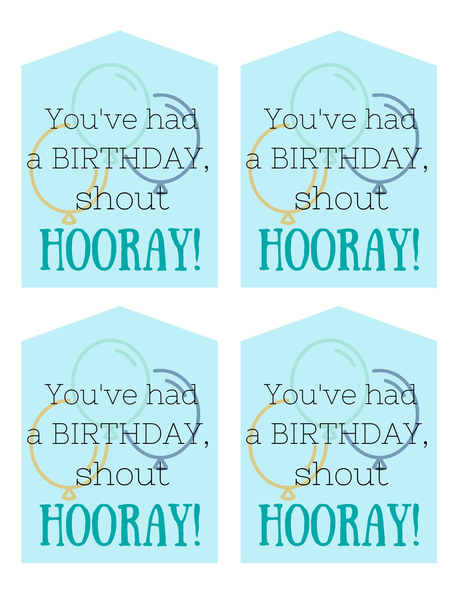 Birthday Gift Tag Printable | LDS Primary Birthday | Blue Birthday ...