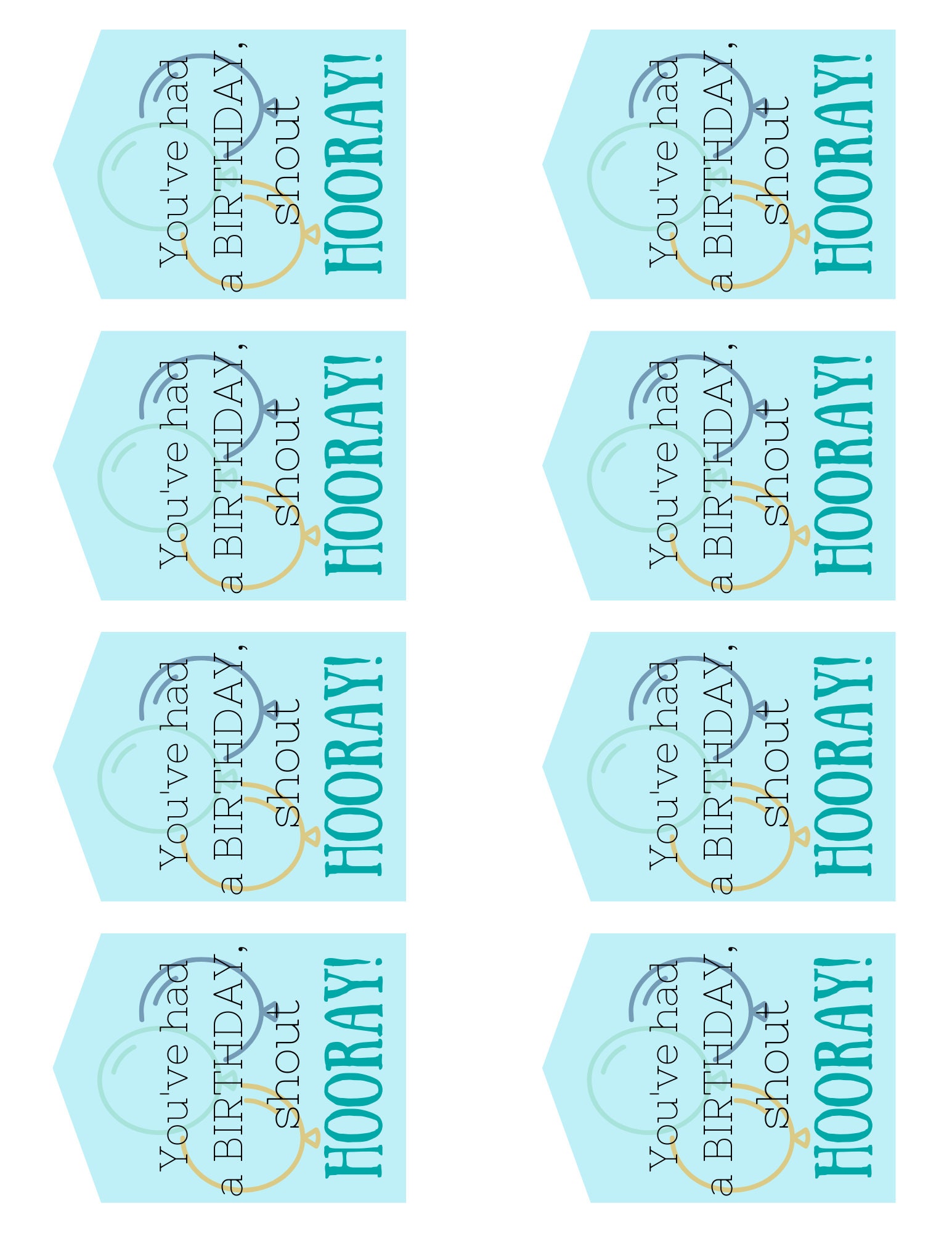 Birthday Gift Tag Printable | LDS Primary Birthday | Blue Birthday ...