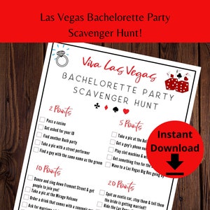 Juego de búsqueda del tesoro para la despedida de soltera de Las Vegas - Juego de despedida de soltera de Las Vegas