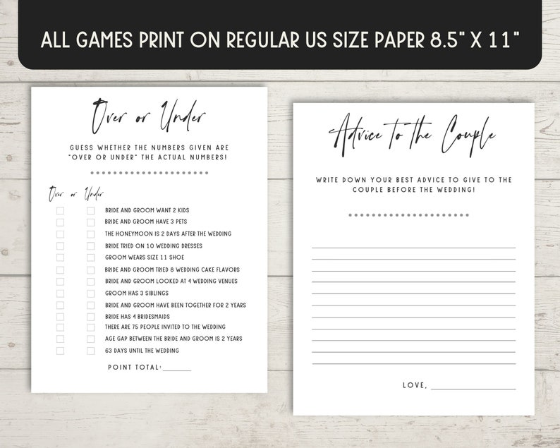 Couples Shower Games Coed Shower Games Wedding Shower Etsy