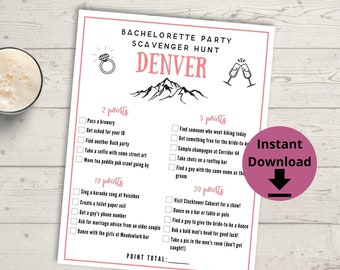 Denver Bachelorette Party Schnitzeljagd Spiel - druckbare Bach Party Spiel oder Junggesellinnenabschied