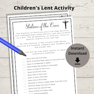 Stations of the Cross Childrens Activity - Good Friday Lesson, Ways of the Cross, Church Game, Youth Group Game, Printable Lent Activity