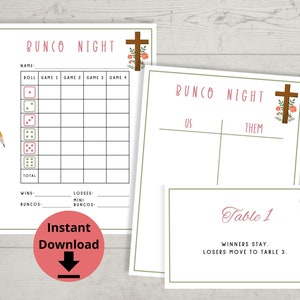 Easter Bunco - Bunco Printables, Bunco Game, Bunco Table Numbers, March Bunco Score Cards, Bunco Night