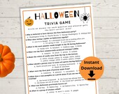 Halloween Trivia - Halloween Quiz, Halloween Party Game, Halloween Activities, Halloween Games Kids, Halloween Trivia Game