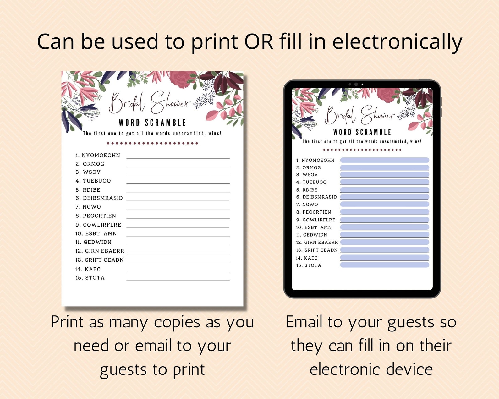 9 Virtual Bridal Shower Games Bundle Bridal Shower Games Etsy