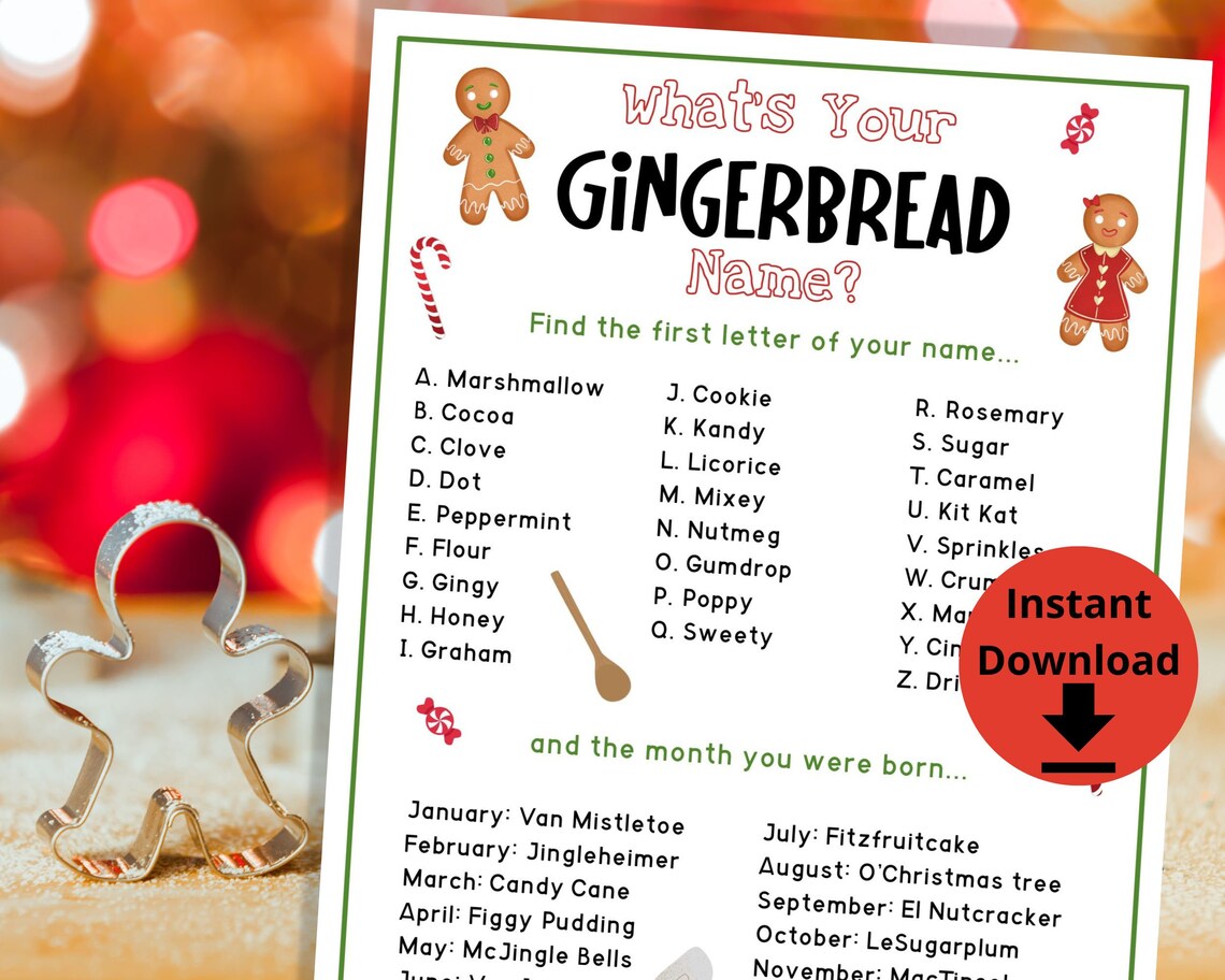 What's Your Name Game Christmas Name Generator Etsy