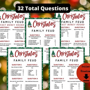 Christmas Family Feud - Christmas Feud, Christmas Friendly Feud, Holiday Party Games, Christmas Trivia, Holiday Feud Game