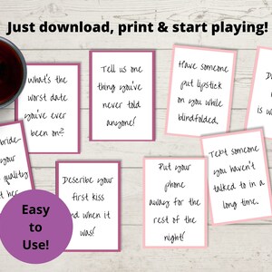 Bachelorette Party Truth or Dare Game Printable Truth or Drink Cards ...