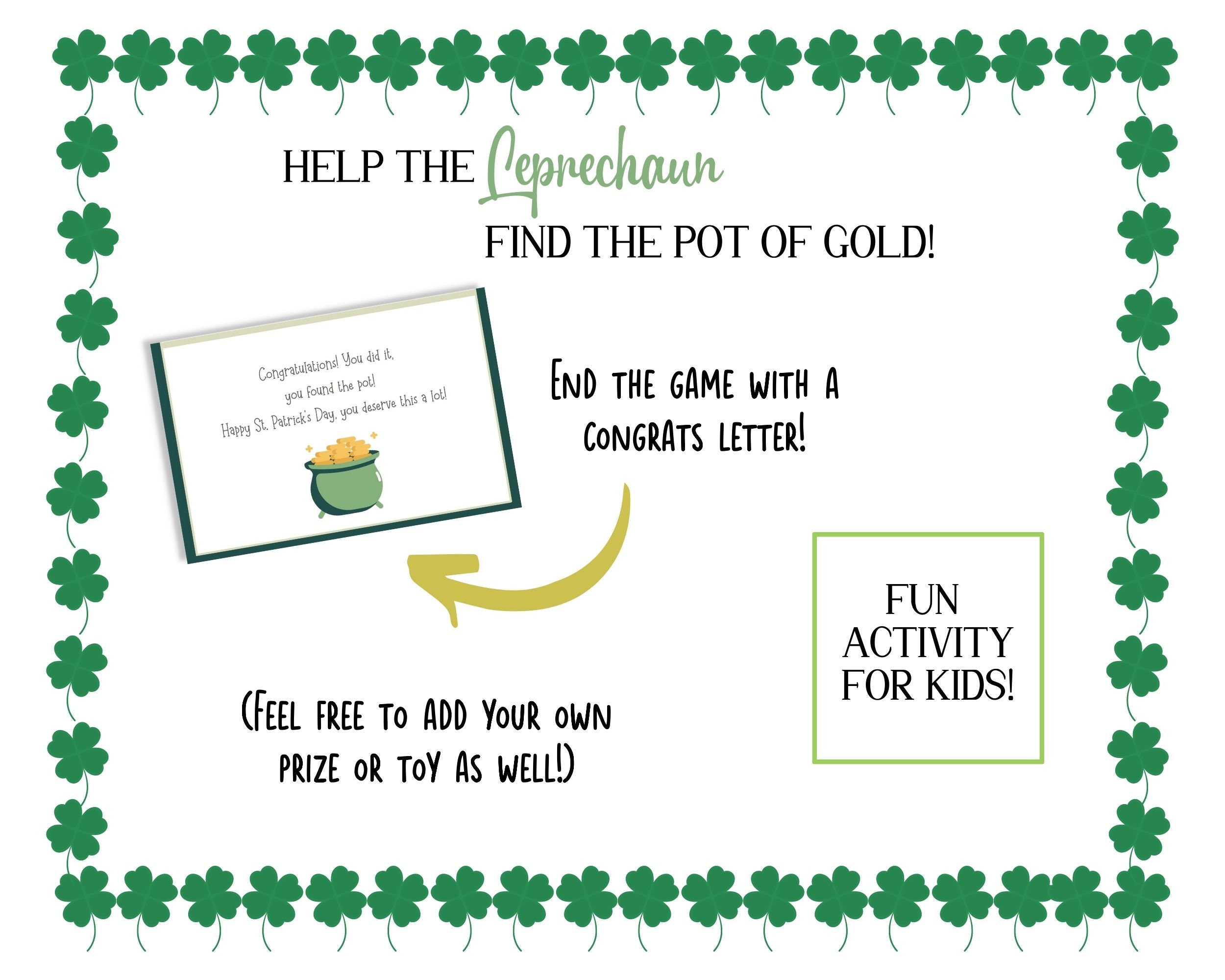St Patricks Day Scavenger Hunt Printable - Leprechaun Game, Saint ...