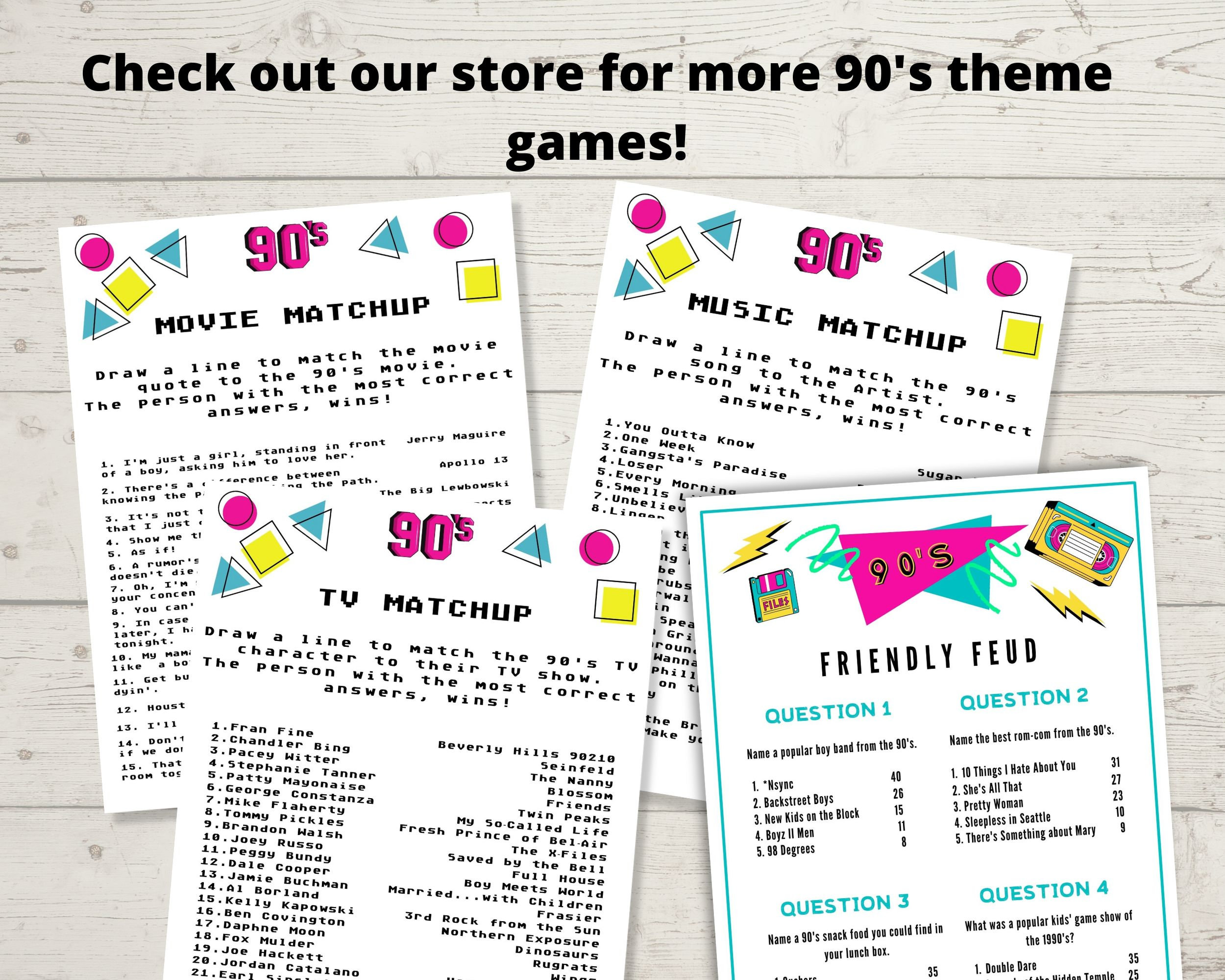 90s Cootie Catcher Bach to the 90s 90s Party Games 90s Etsy