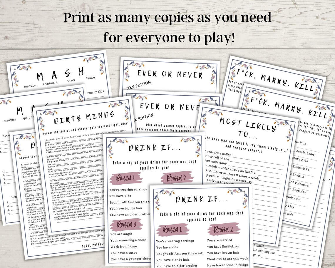 Ladies Night Party Games Girls Night Printable Games Ladies - Etsy