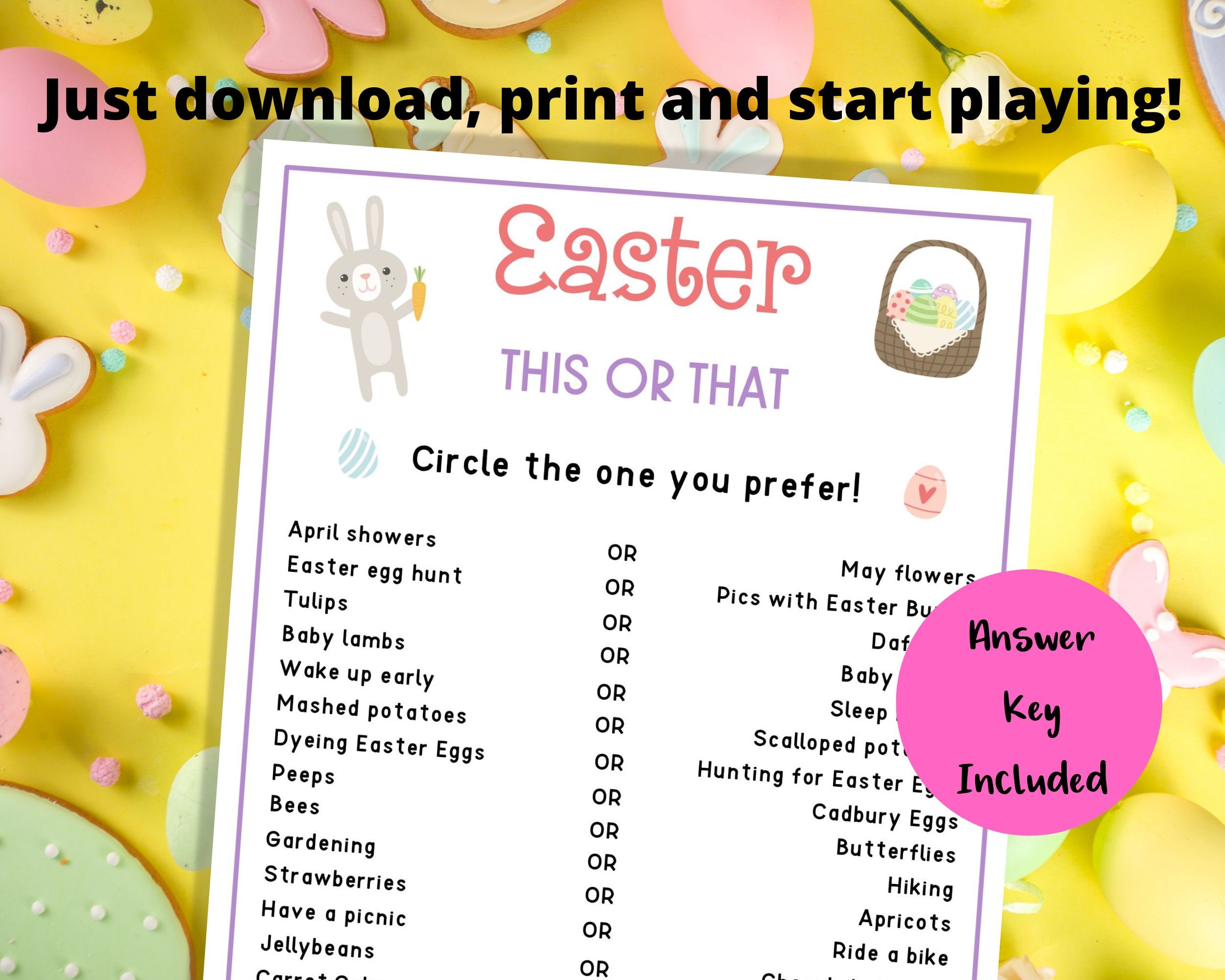 Easter this or that game easter would you rather easter printable