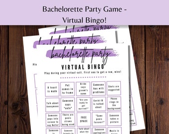 Bachelorette Party Bingo Game - Virtual Bachelorette Party, Printable game for Hen Party
