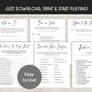 Couples Shower Games - CoEd Shower Games, Wedding Shower Bundle, Jack and Jill Shower, Printable Games image 2