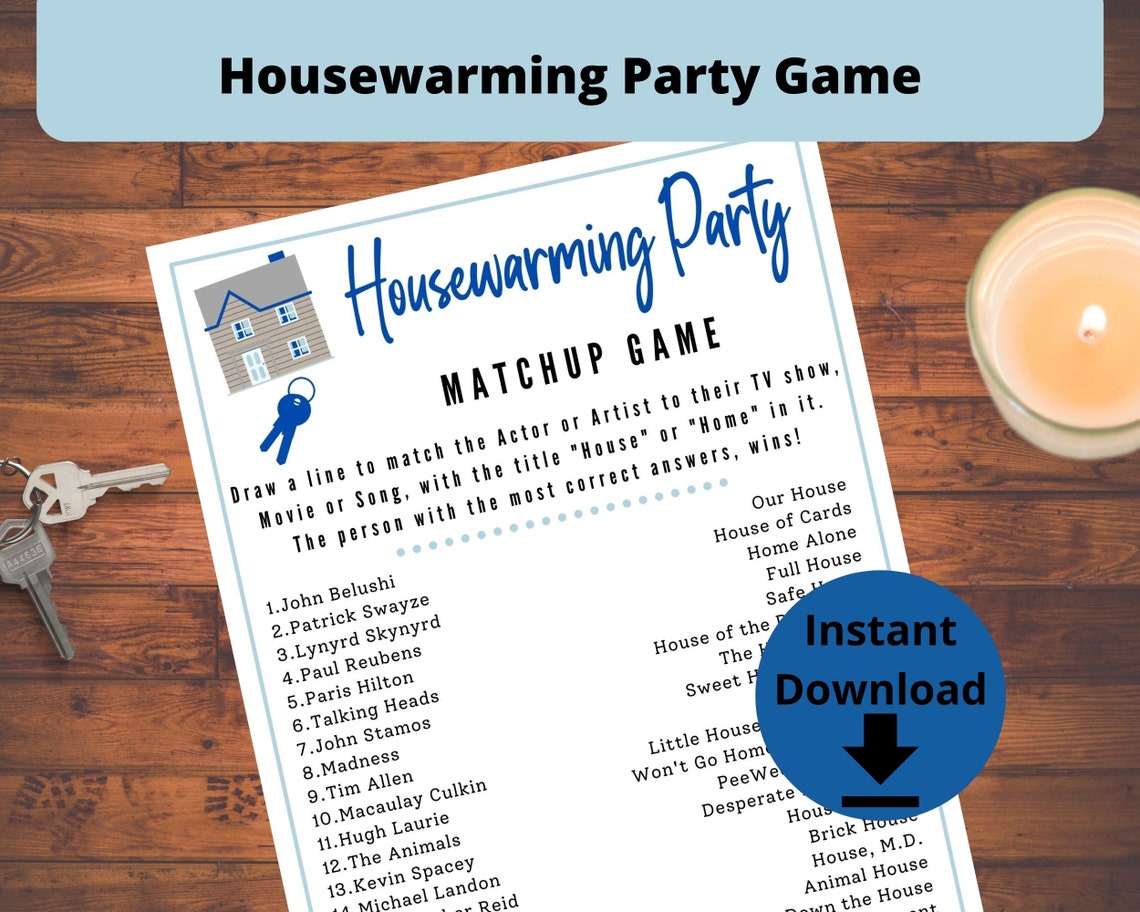 Housewarming Party Game Happy Housewarming Game, New Home Gettogether