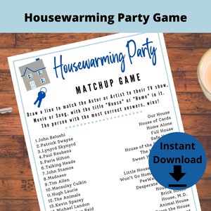 Housewarming Party Game - Happy Housewarming game,  New Home Get-Together printable game
