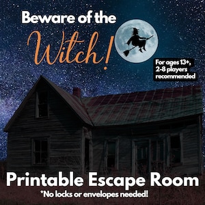Halloween Escape Room - Witch Party Game, Escape Room Kit, Printable Escape Room, Family Escape Room, Halloween Activity, Witch Escape Room