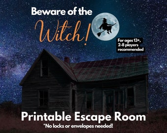 Halloween Escape Room - Hexenparty Spiel, Escape Room Kit, druckbarer Escape Room, Familien Escape Room, Halloween Aktivität, Hexe Escape Room