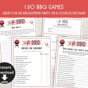 I Do BBQ Engagement Party Games - Engagement Party Bundle, Couples Shower Printable Games, We Do BBQ