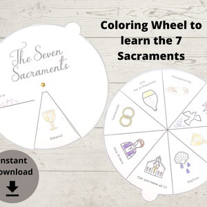 7 Sacraments Coloring Wheel - Sunday School Activity, Church Activity ...