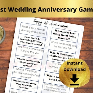 First Anniversary Game - Wedding Anniversary Questions, Celebrate 1st Anniversary Conversations