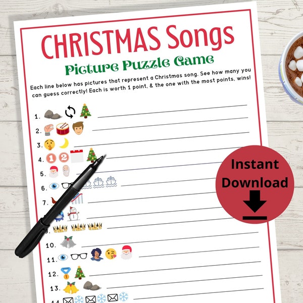 Christmas Emoji Game - Christmas Carols Game, Christmas Song Riddles, Guess the Christmas Carol, Guess the Picture Game