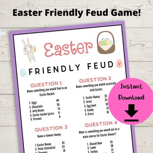 Easter Friendly Feud Trivia Game - Family Game Night, Family Friendly ...