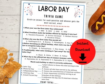 Labor Day Trivia Game - Labor Day Games, Labor Day Quiz