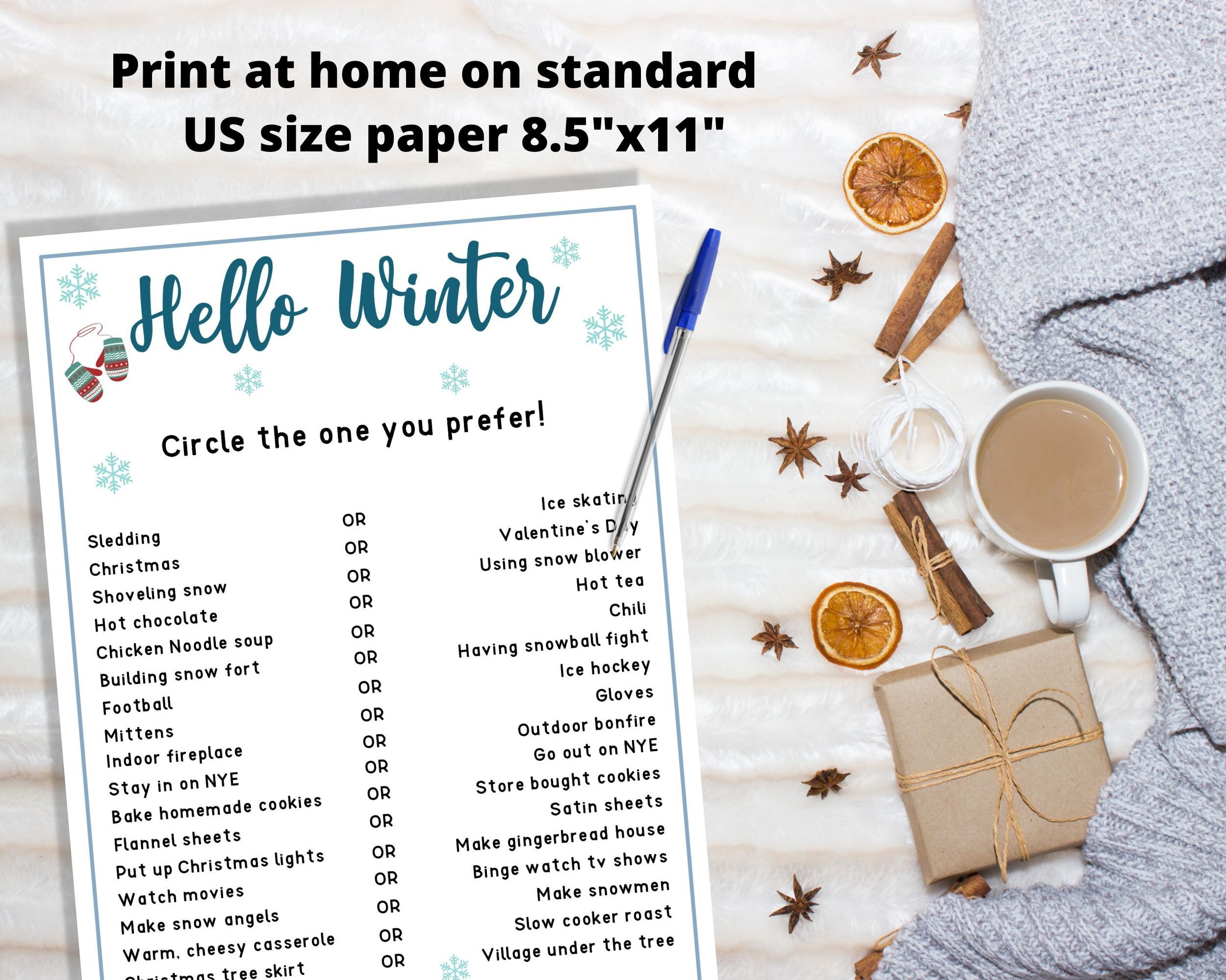 Winter This or That Game - Holiday Would You Rather Printable, Children ...
